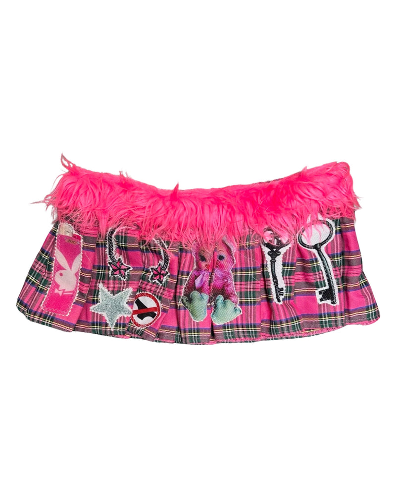 pink fuzzy playgirl mini skirt
