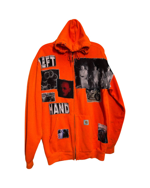 neon orange zip up hoodie