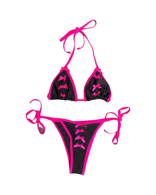 hot pink bow bikini