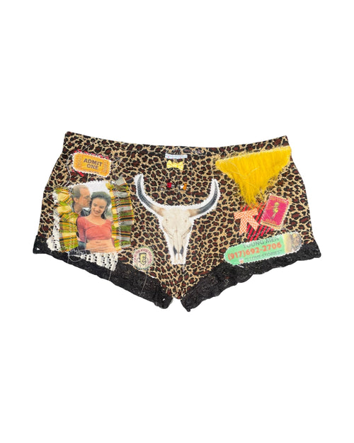 happy ending admit one leopard booty shorts