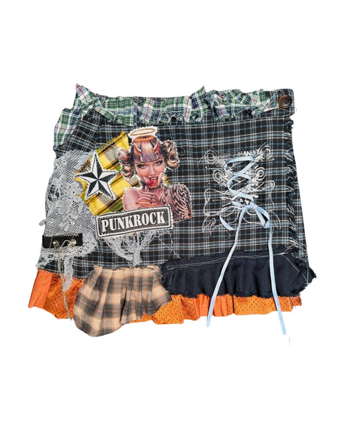 punkrock crazytown plaid mini skirt