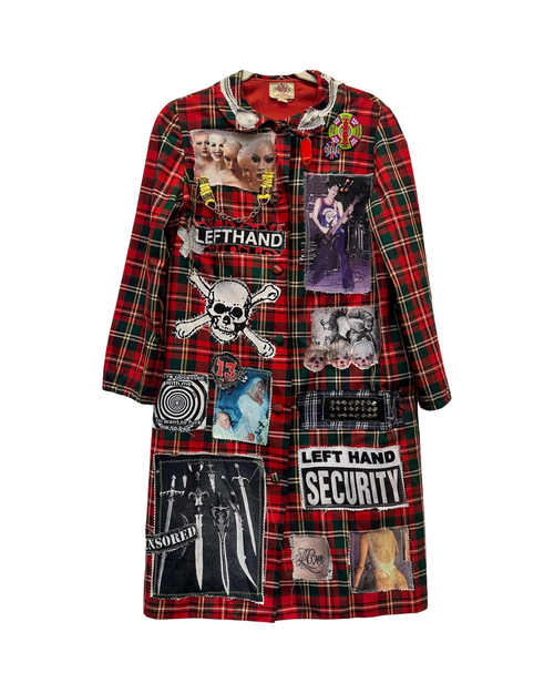 plaid peterpan trench