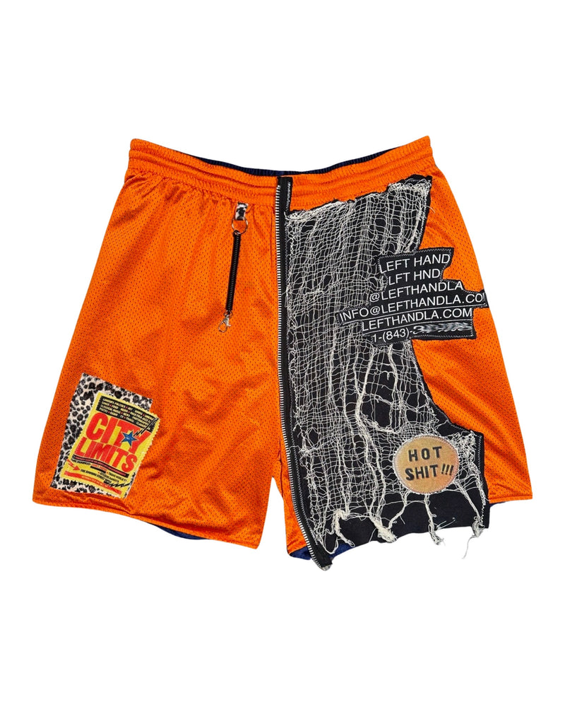 hot sh!t orange mesh shorts