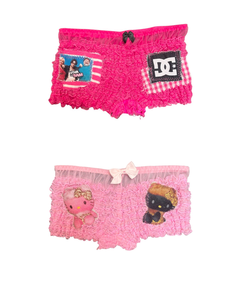 pink ruffle hot boy shorts !
