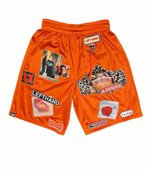 orange danger sports shorts