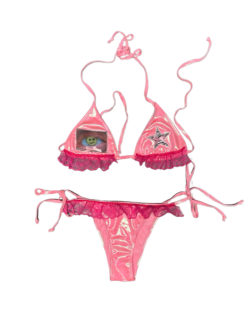 pink smiley eye bikini