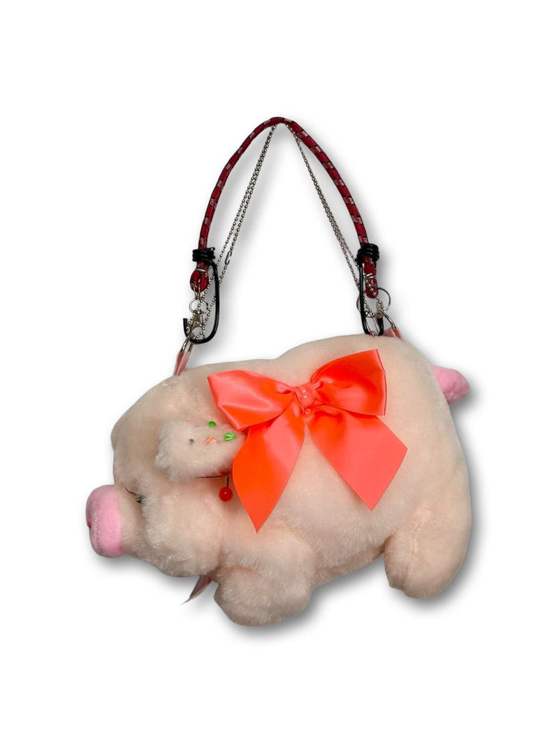 pink piggy bungee purse