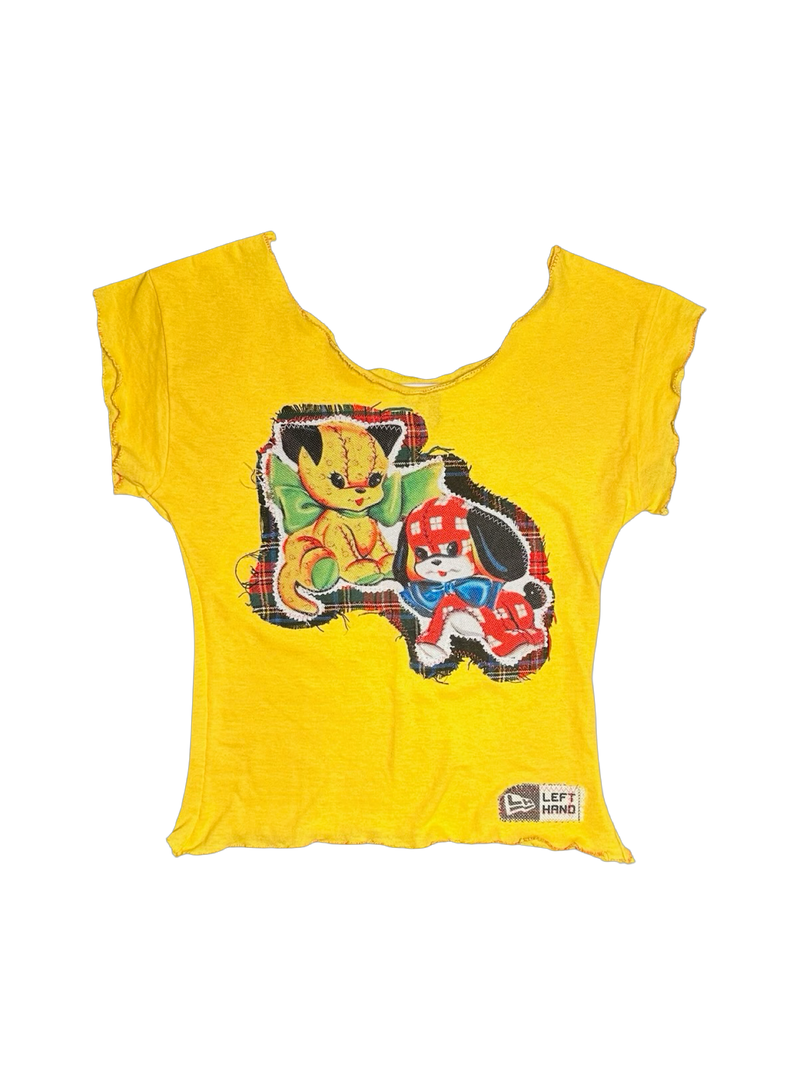 yellow kitty puppy two