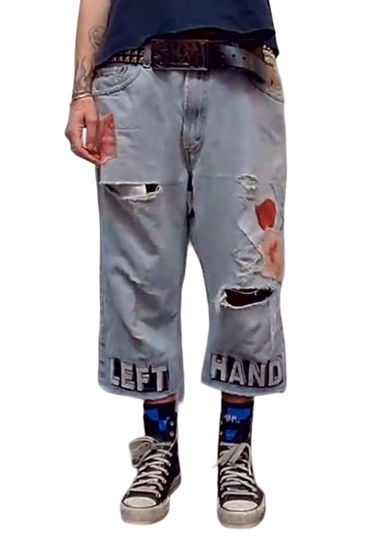 bloody and bruised denim