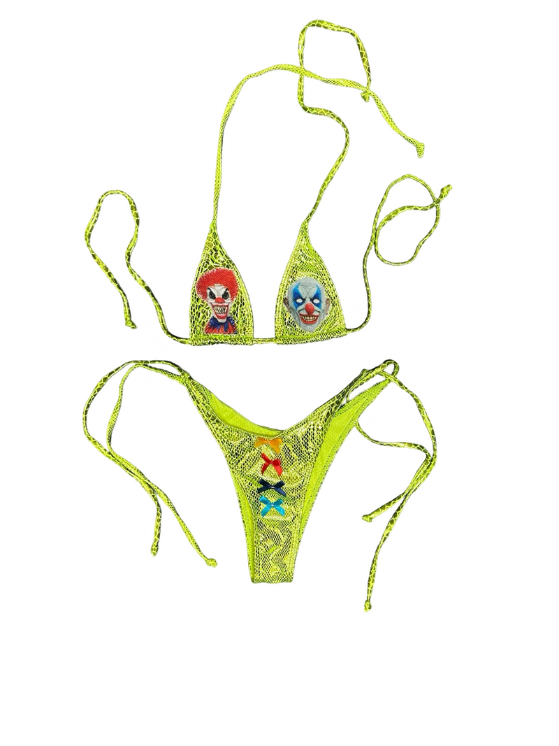 green clown town bikini