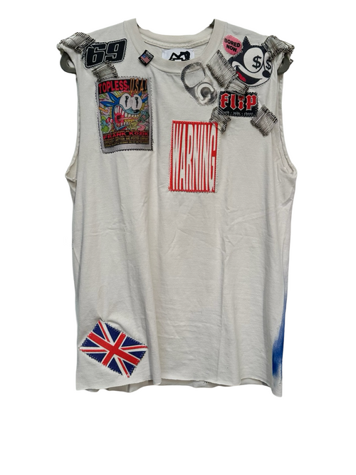 warning USA sleeveless tank