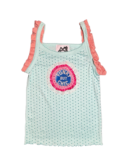 funky but chic floral ruffle tank