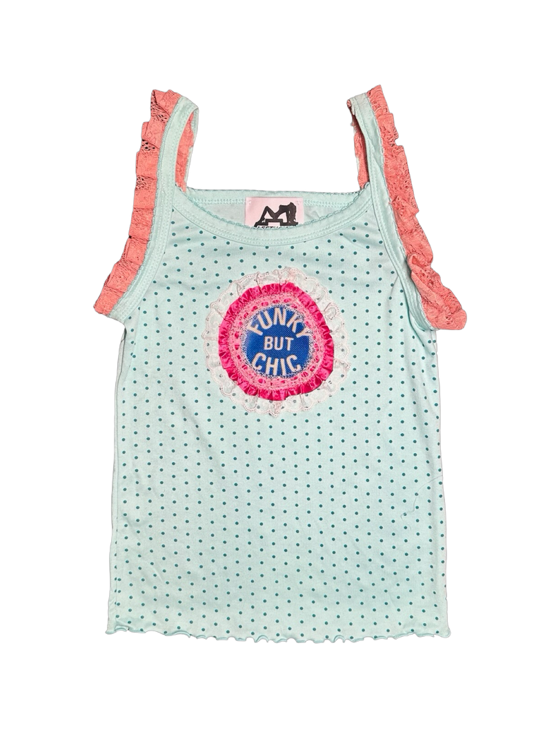 funky but chic floral ruffle tank