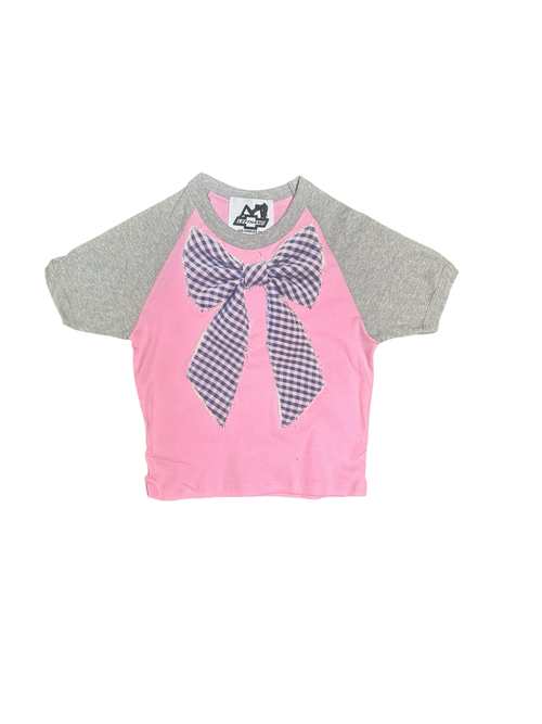 pink big blue bow bb tee