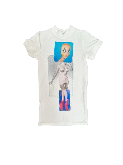 red platforms paper doll tee