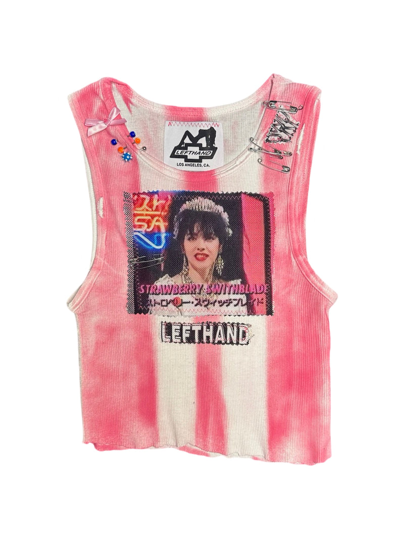 strawberry switchblade pink stripe tank