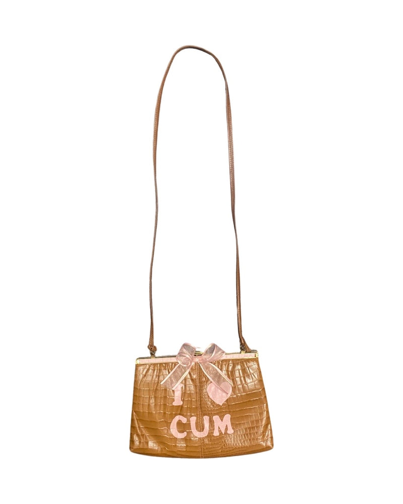 I <3 cum brown and pink bag