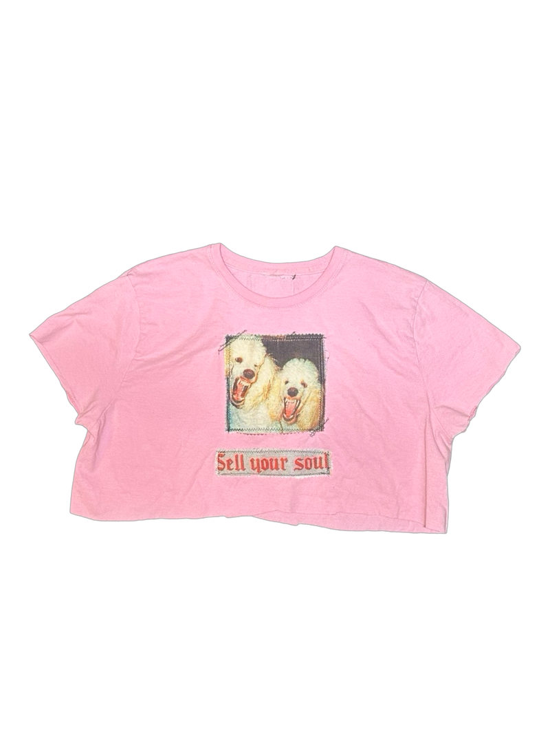 sell ur soul pink crop top