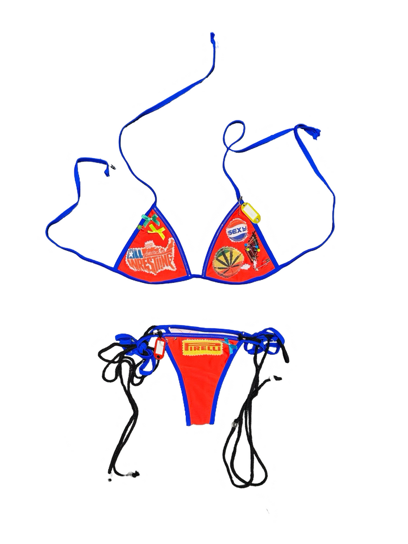 red n blue sexy bikini