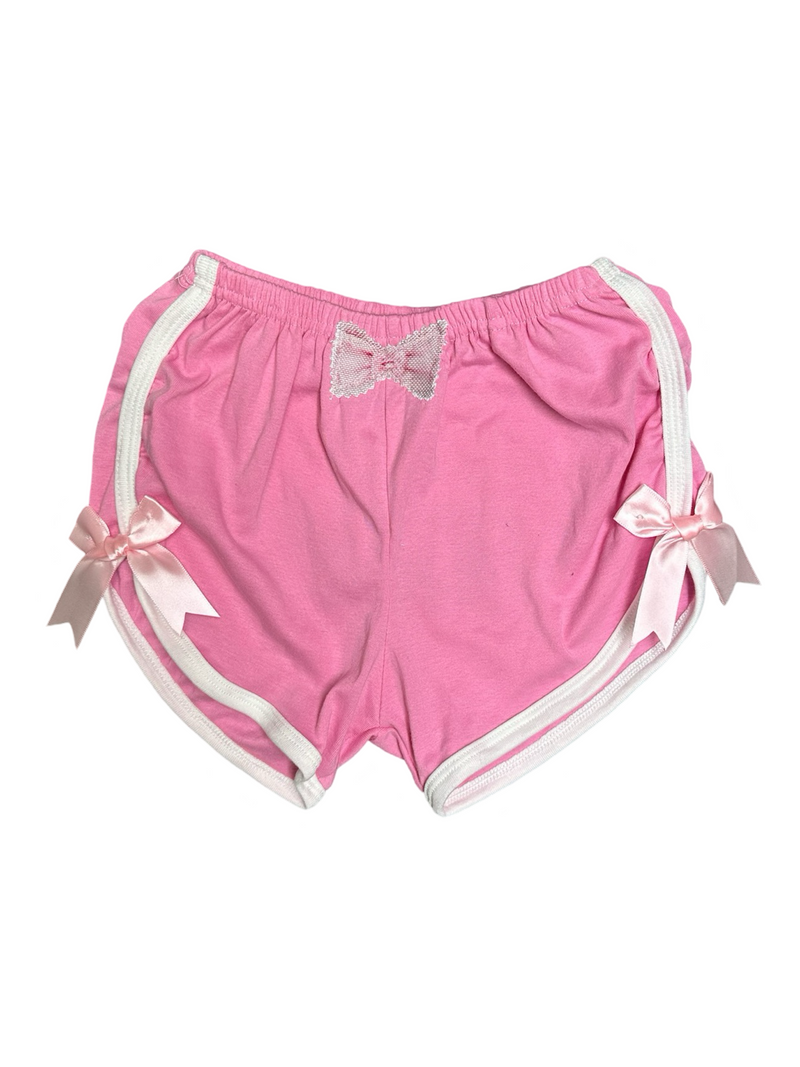 pink bow sports shorts