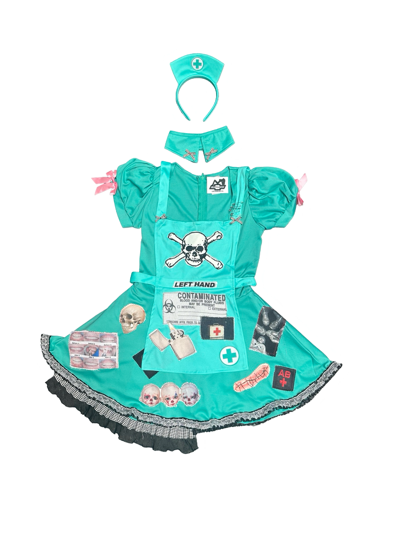 contaminated teal nurse dress