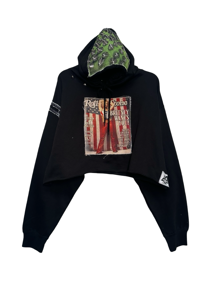 rolling stone brit cropped hoodie