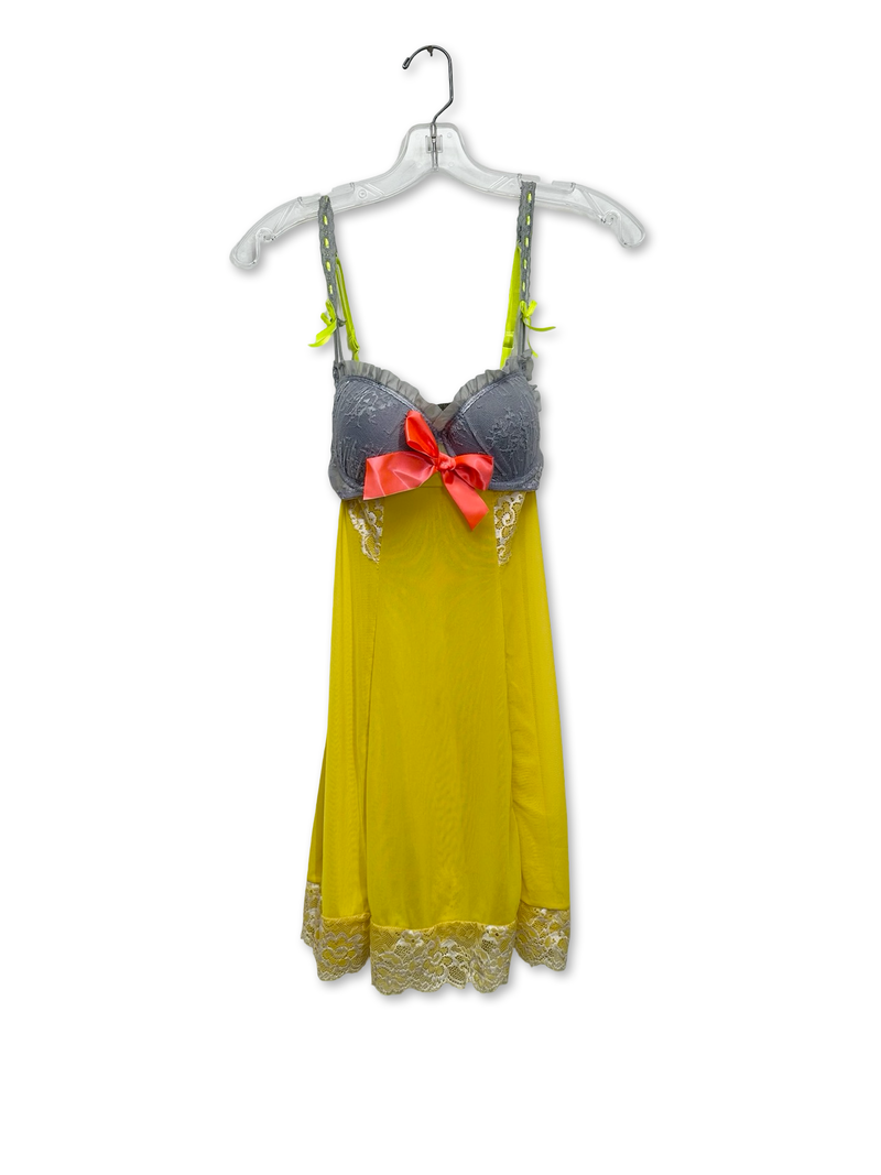 neon contrast bra dress