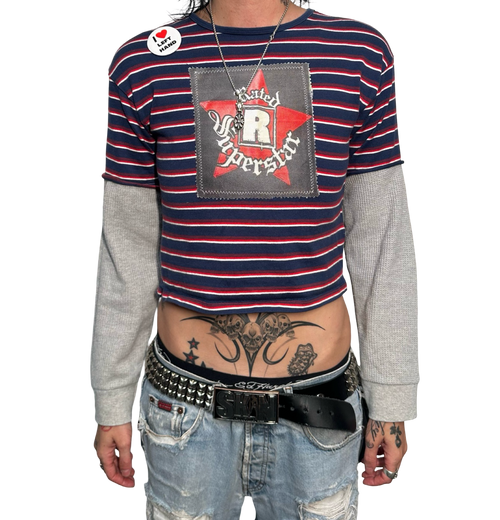 Rated R striped baby tee