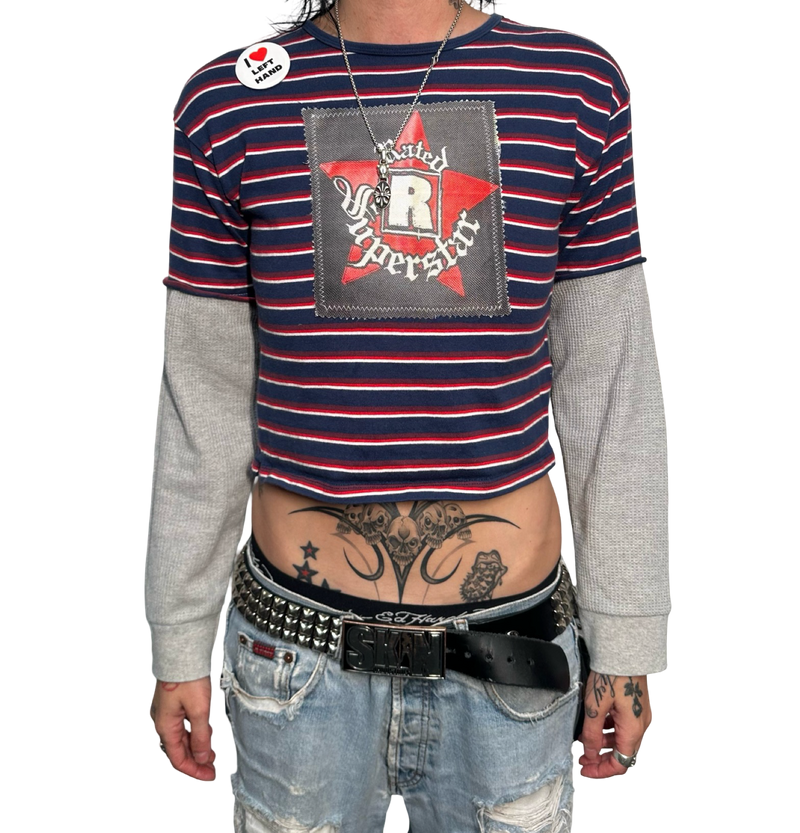 Rated R striped baby tee