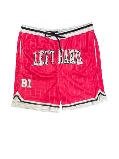 hot pink left hand basketball shorts
