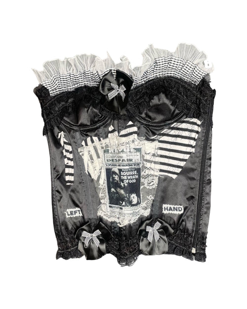 despair black ruffle corset