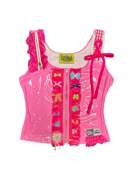 pink latex barbie corset