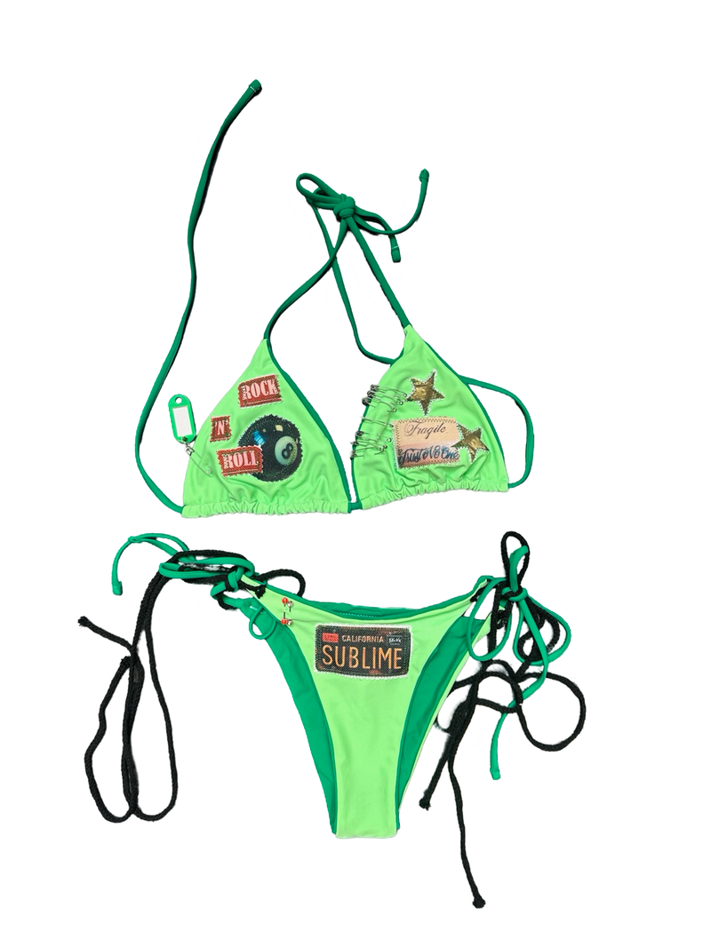 green rock n roll sublime bikini