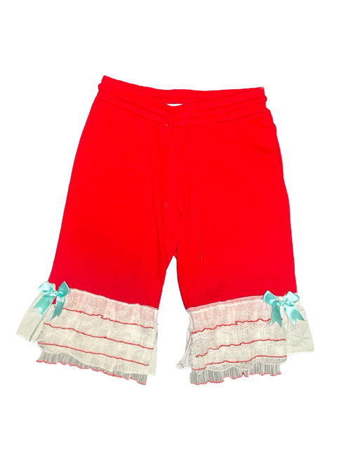 red sweat/bloomer ruffle combo