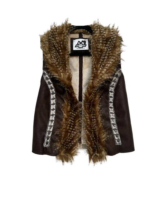 studded fur vest