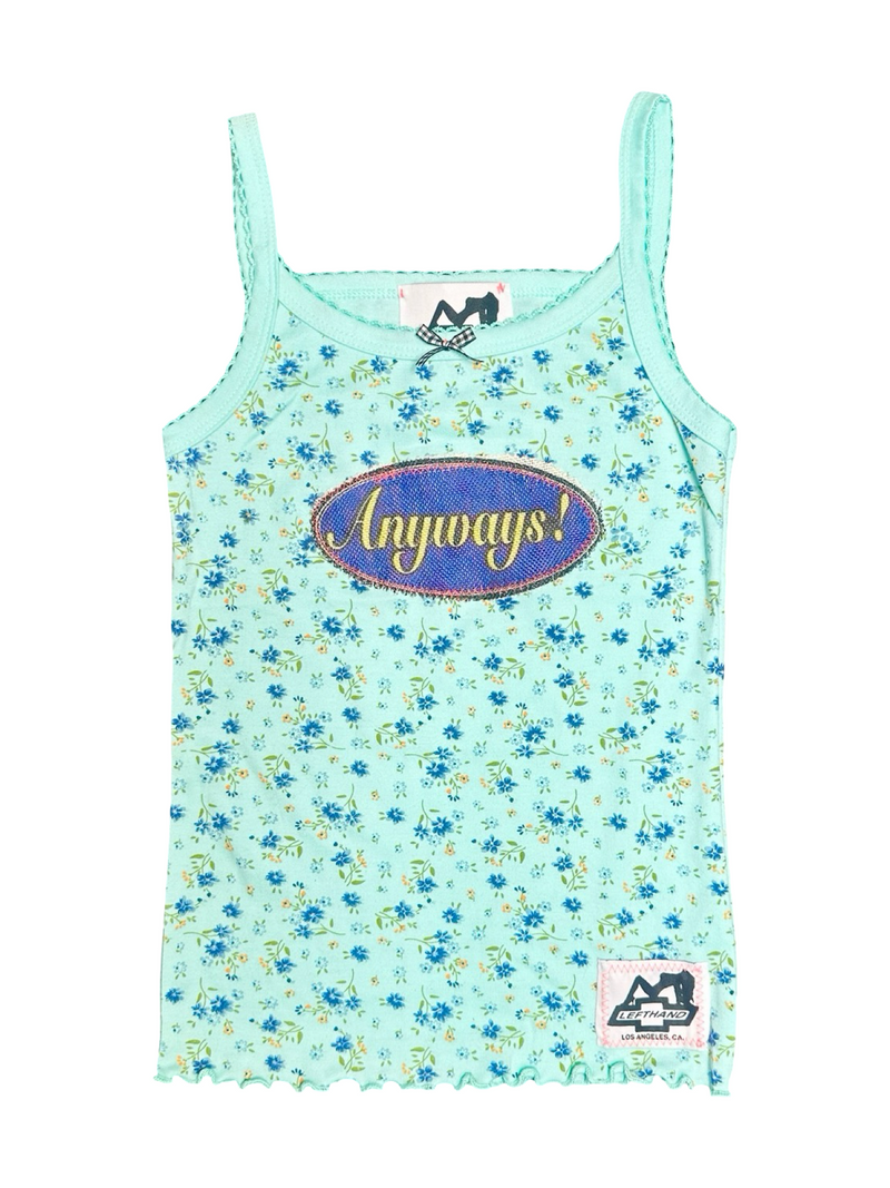 blue floral anyways tank