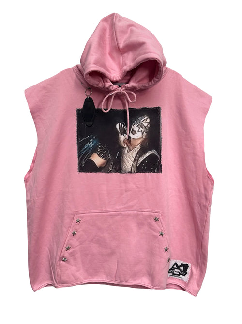 KISS pink sleeveless hoodie