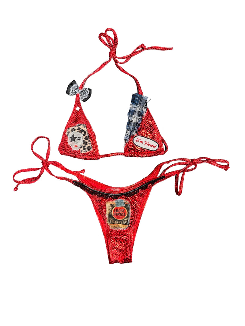 happy ending red im wanted bikini