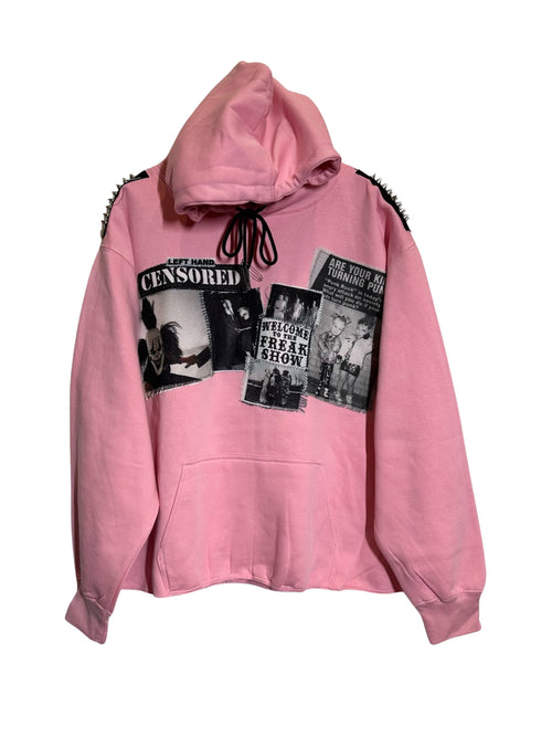 pink censored hoodie