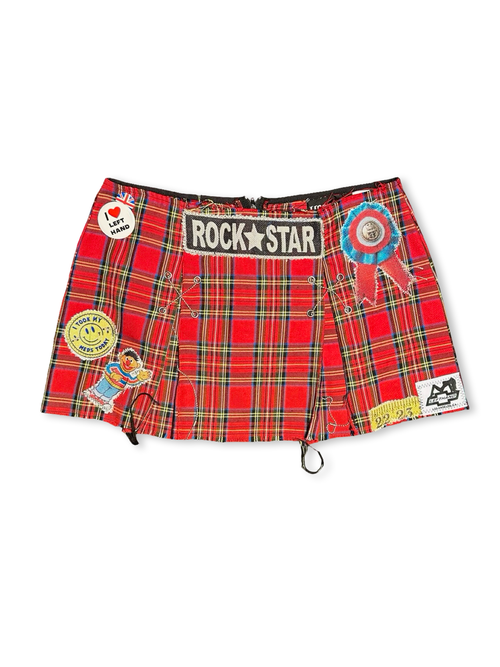 plaid rockstar mini skirt