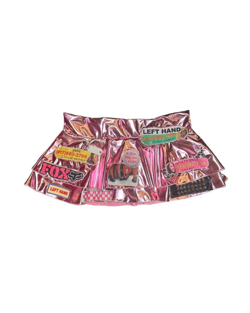 metallic pink Jane mini skirt