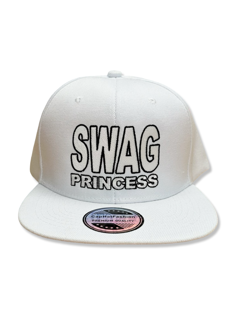 white flat brim swag hat