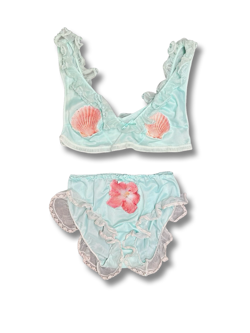 teal little miss mermaid set