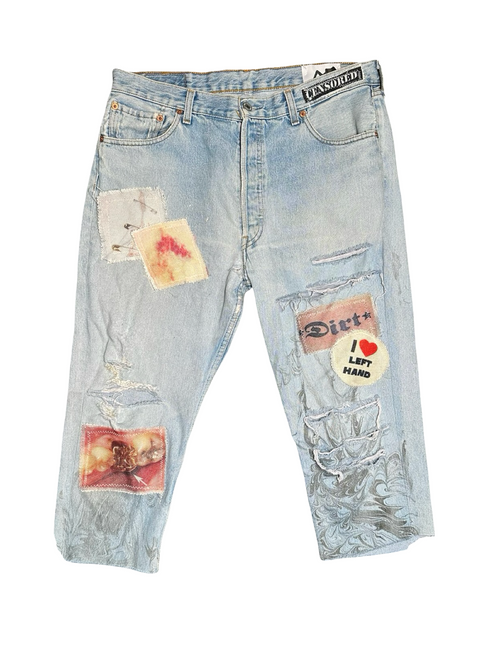 dirt denim cut offs