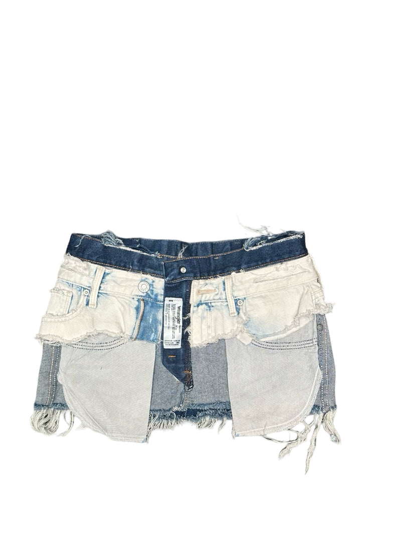 inside out denim mini