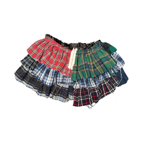 plaid layered ruffle skirt