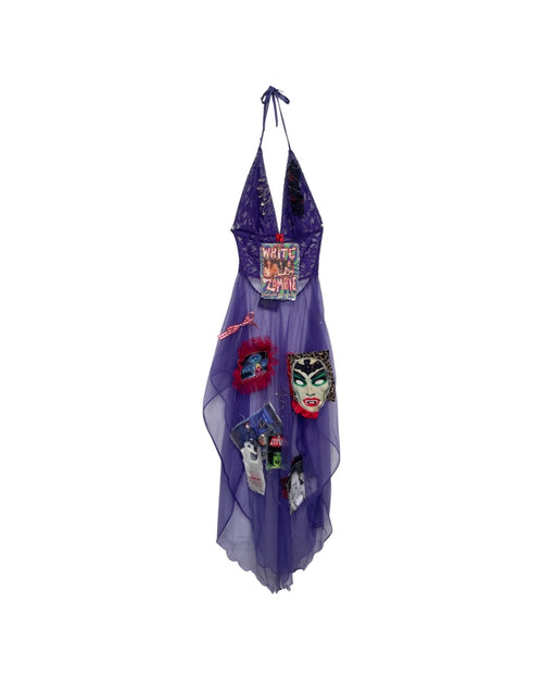 happy ending purple mesh dress