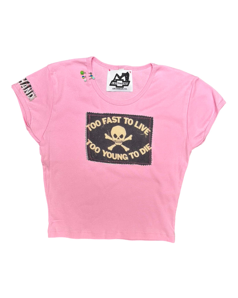 pink too fast to live bb tee