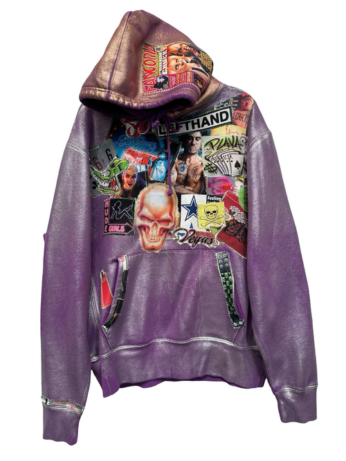 metallic purple fleece playa hoodie