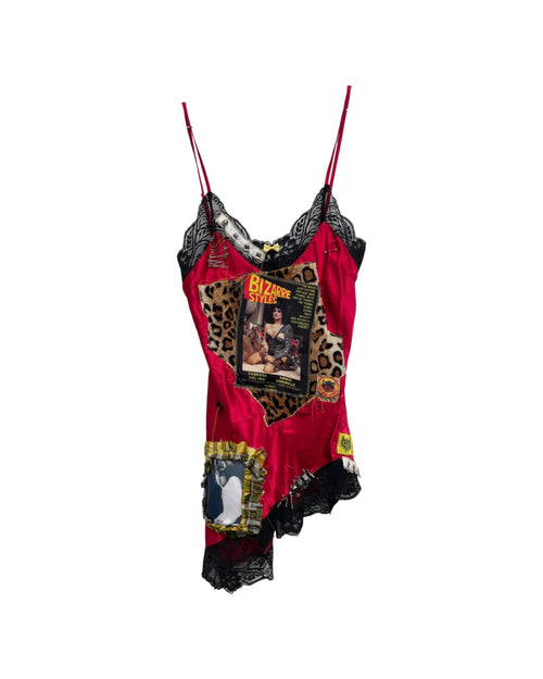 happy ending bizarre styles red slip dress